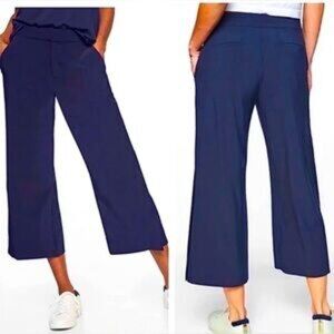 ATHLETA‎ Tribeca Wide Leg Trouser Crop Pant QuickDry Travel Work Stretch  8